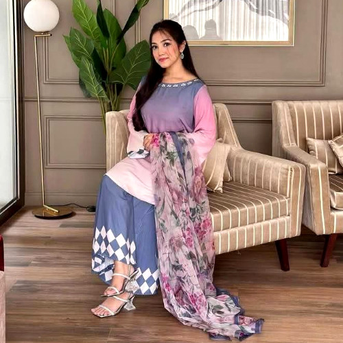 Dubai Silk Pearl 3 piece (purple)